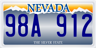 NV license plate 98A912