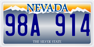 NV license plate 98A914