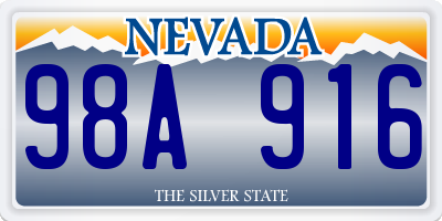 NV license plate 98A916