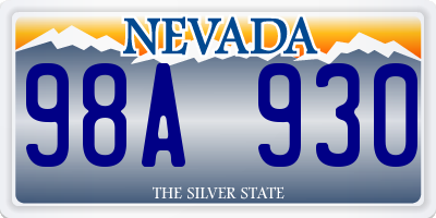 NV license plate 98A930