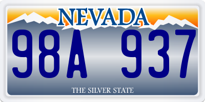 NV license plate 98A937