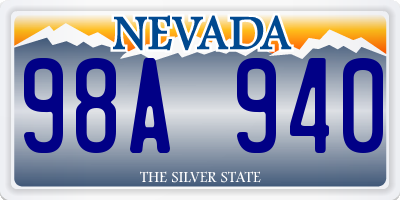 NV license plate 98A940
