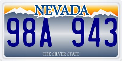 NV license plate 98A943