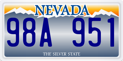 NV license plate 98A951