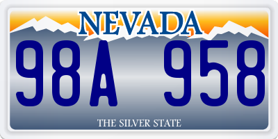 NV license plate 98A958