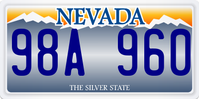 NV license plate 98A960