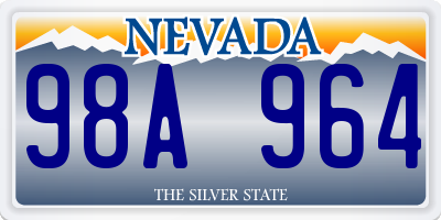 NV license plate 98A964