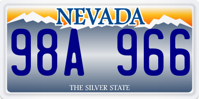 NV license plate 98A966