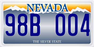 NV license plate 98B004