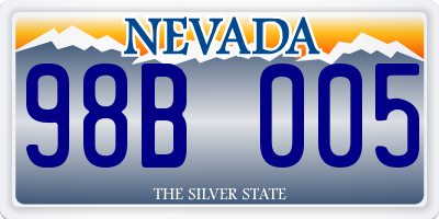 NV license plate 98B005
