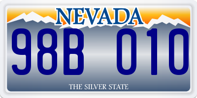 NV license plate 98B010