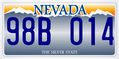 NV license plate 98B014