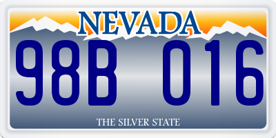 NV license plate 98B016