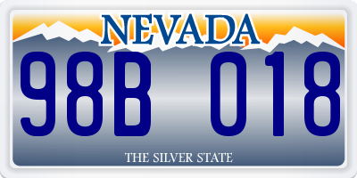 NV license plate 98B018