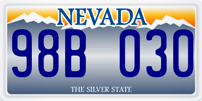 NV license plate 98B030