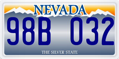 NV license plate 98B032