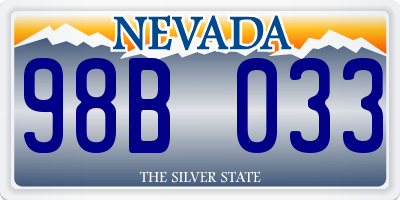 NV license plate 98B033