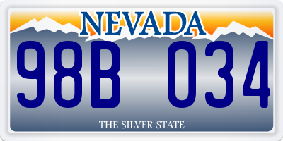 NV license plate 98B034