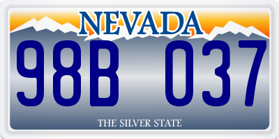 NV license plate 98B037