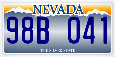 NV license plate 98B041