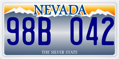 NV license plate 98B042