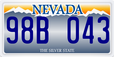 NV license plate 98B043