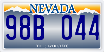NV license plate 98B044