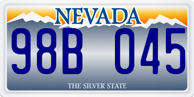 NV license plate 98B045