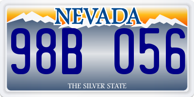 NV license plate 98B056