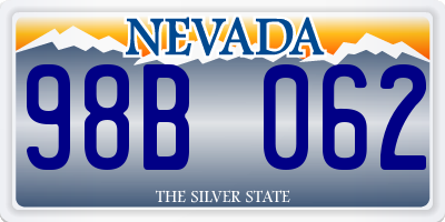NV license plate 98B062