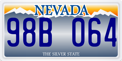 NV license plate 98B064