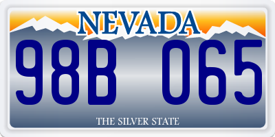 NV license plate 98B065