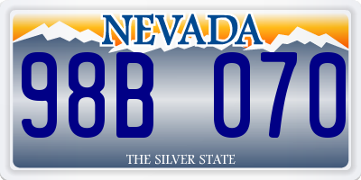 NV license plate 98B070