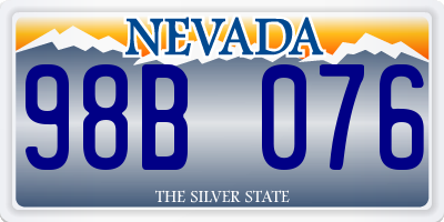 NV license plate 98B076