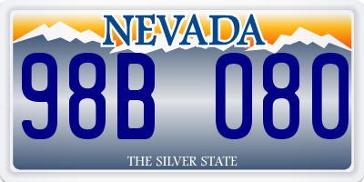 NV license plate 98B080