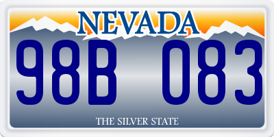 NV license plate 98B083