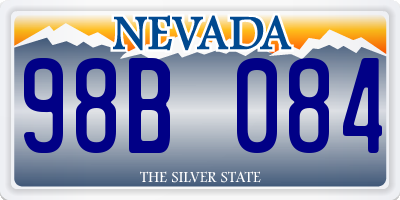 NV license plate 98B084