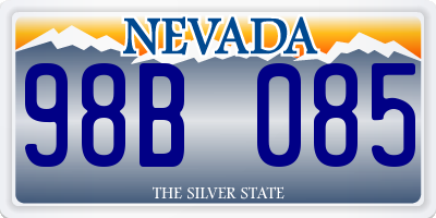 NV license plate 98B085