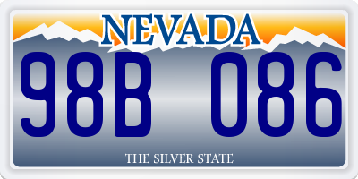 NV license plate 98B086