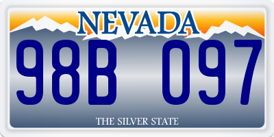 NV license plate 98B097