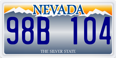 NV license plate 98B104