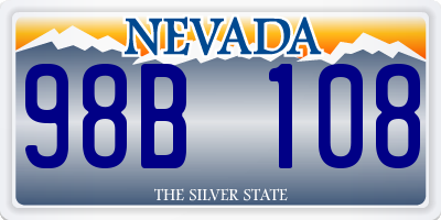 NV license plate 98B108