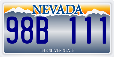 NV license plate 98B111
