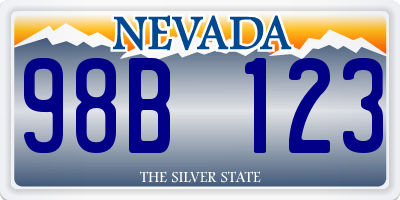 NV license plate 98B123