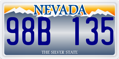 NV license plate 98B135