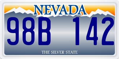 NV license plate 98B142