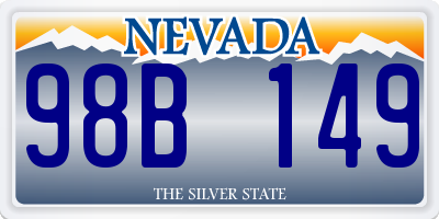 NV license plate 98B149