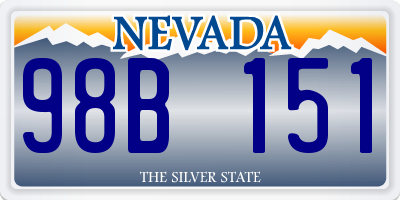 NV license plate 98B151