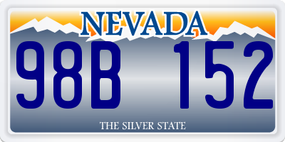 NV license plate 98B152