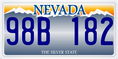 NV license plate 98B182